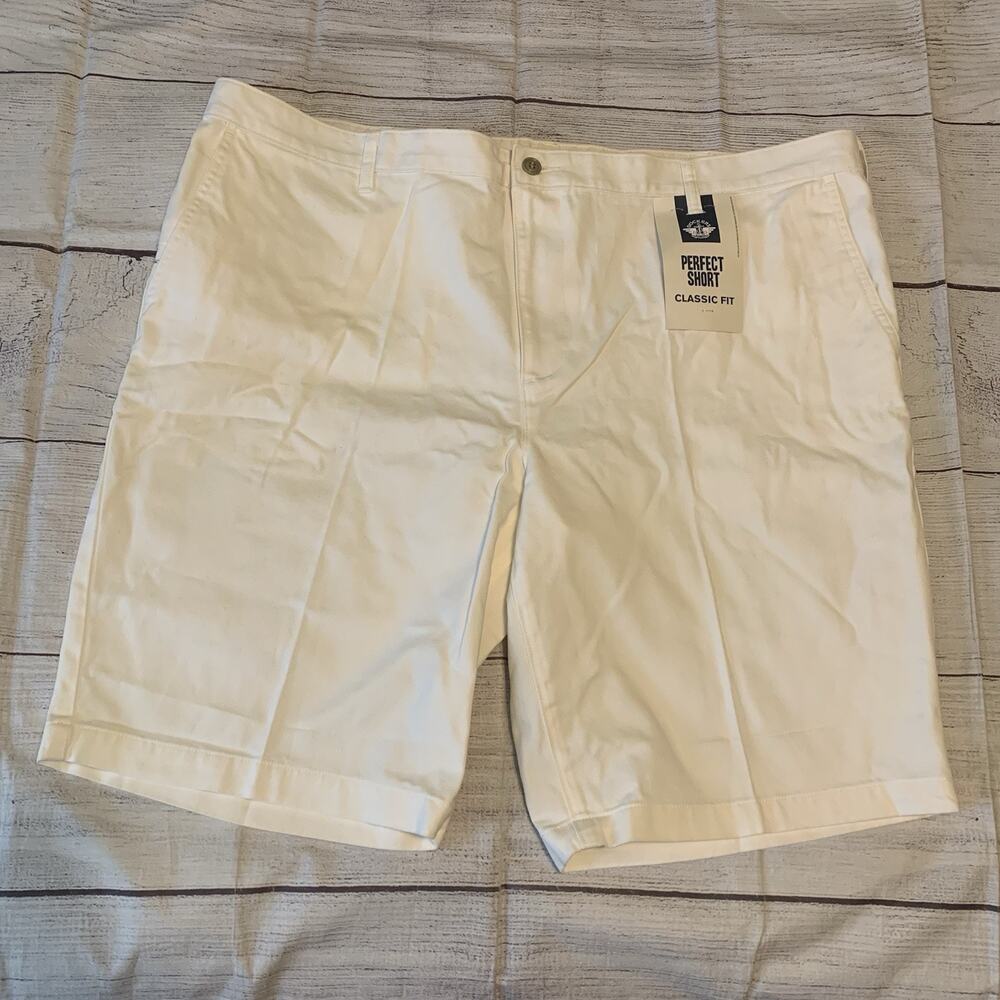 Dockers Perfect Shorts Mens Size 44 Classic Fit Chinos Flat Front White
